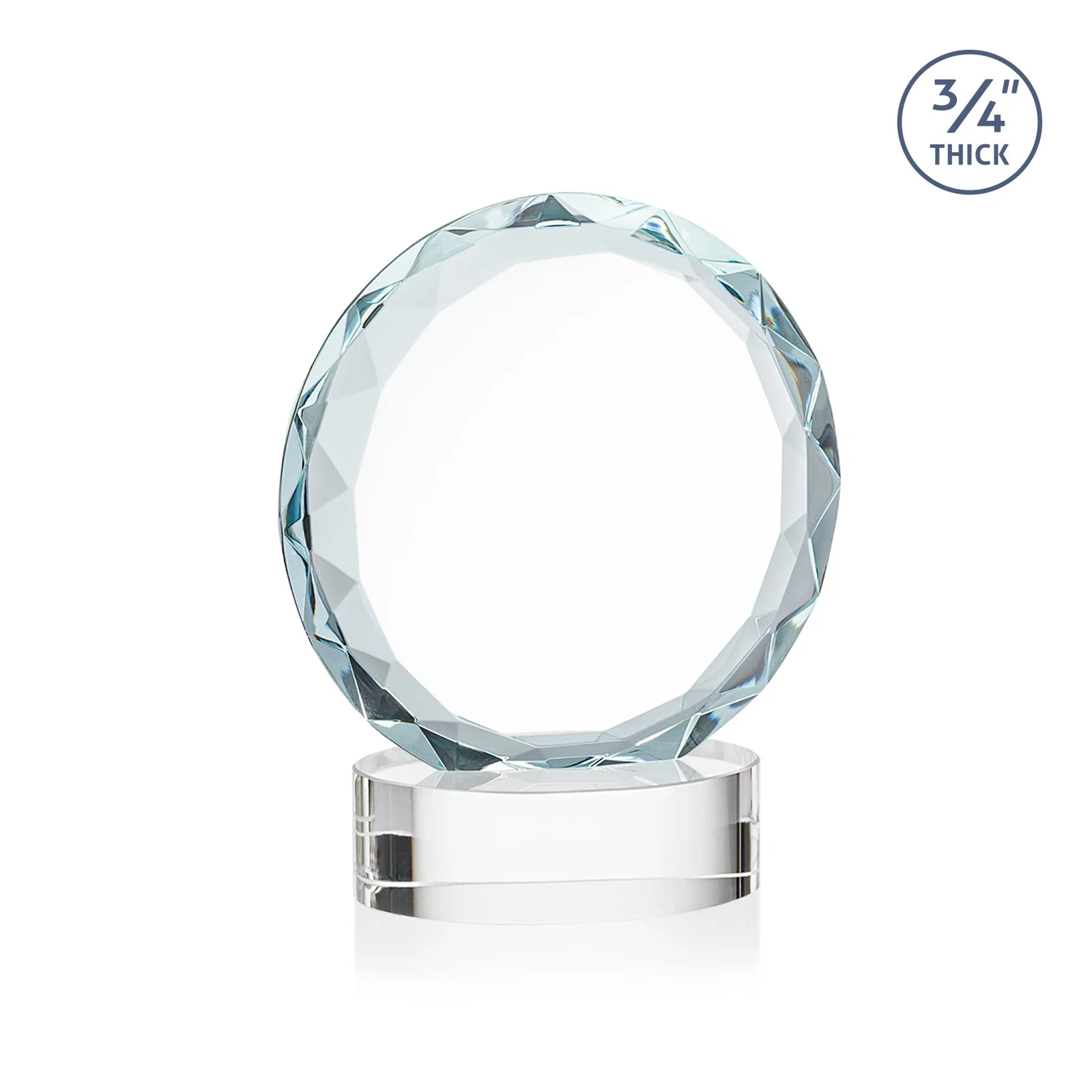Promotional Starfire Crystal Award With Gemstone Facets on an Oval Crystal Base, awards, with your logo for employee recognition