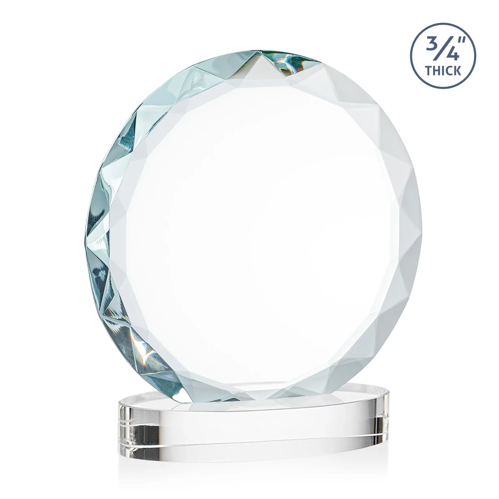 Promotional Starfire Crystal Award With Gemstone Facets on an Oval Crystal Base, awards, with your logo for sales achievement awards
