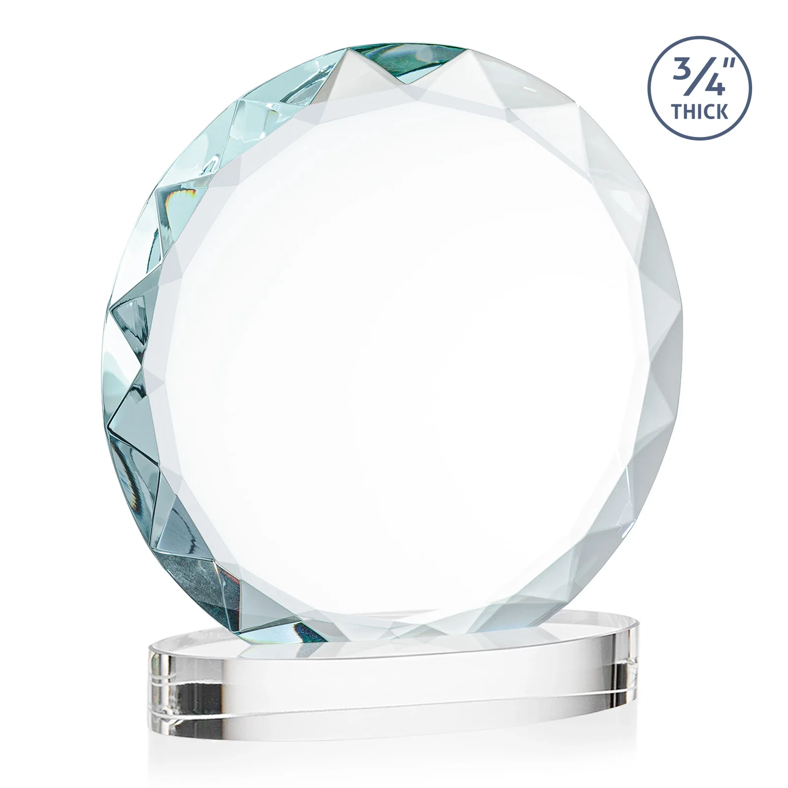Promotional Starfire Crystal Award With Gemstone Facets on an Oval Crystal Base, awards, with your logo for retirement presentations