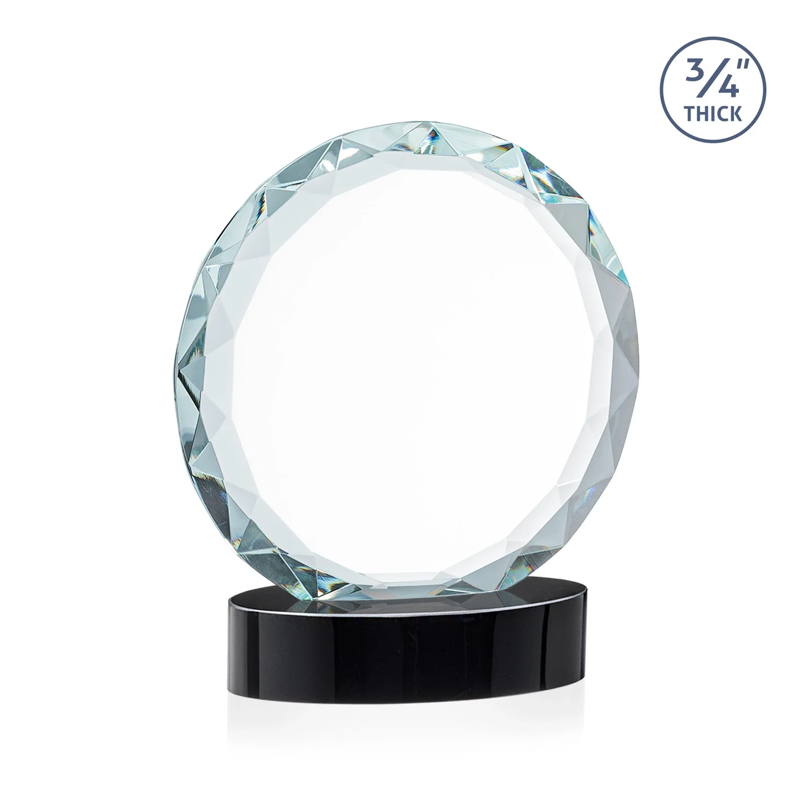 Promotional Starfire Crystal Award With Gemstone Facets on an Oval Crystal Base, awards, with your logo for donor appreciation