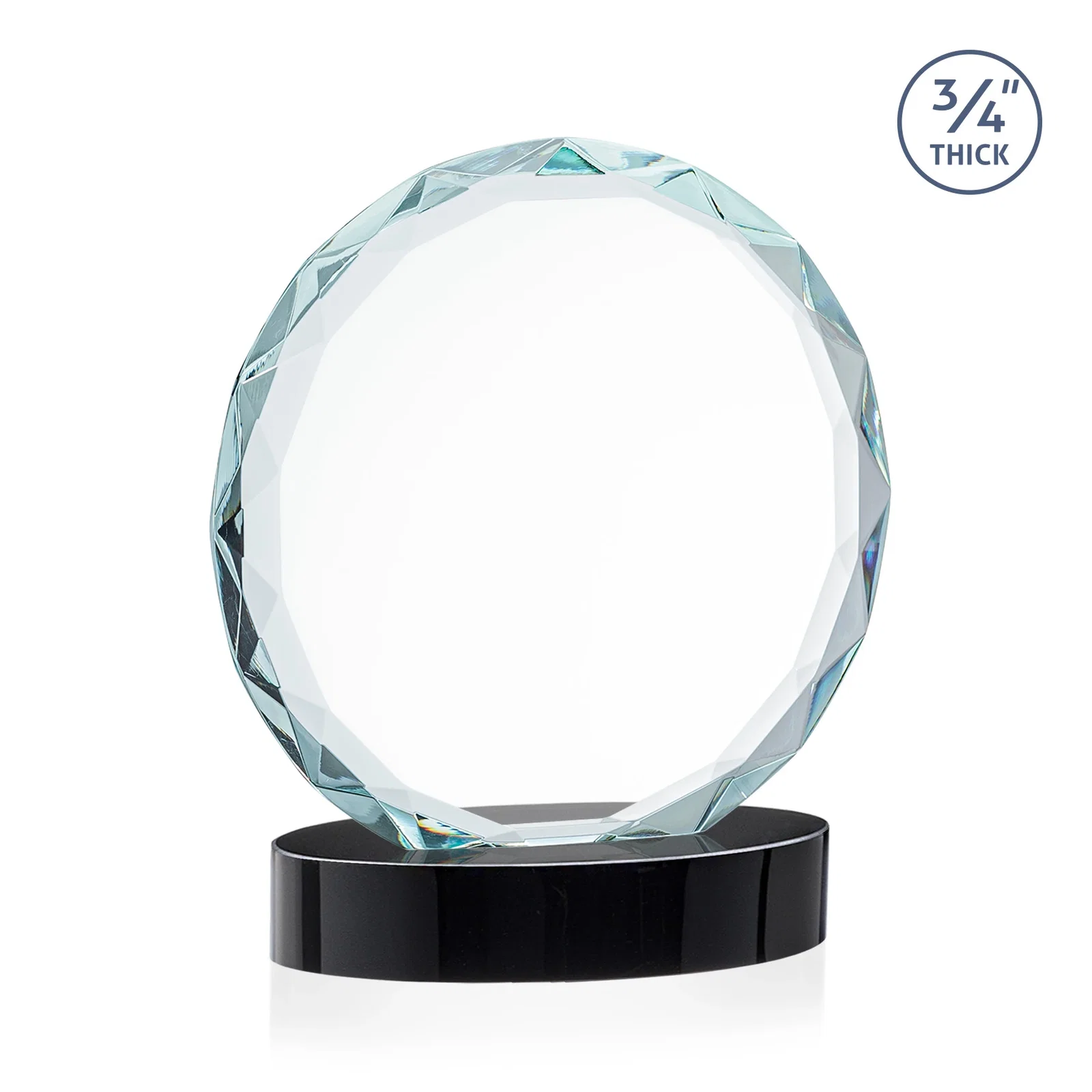 Promotional Starfire Crystal Award With Gemstone Facets on an Oval Crystal Base, awards, with your logo for graduation ceremonies