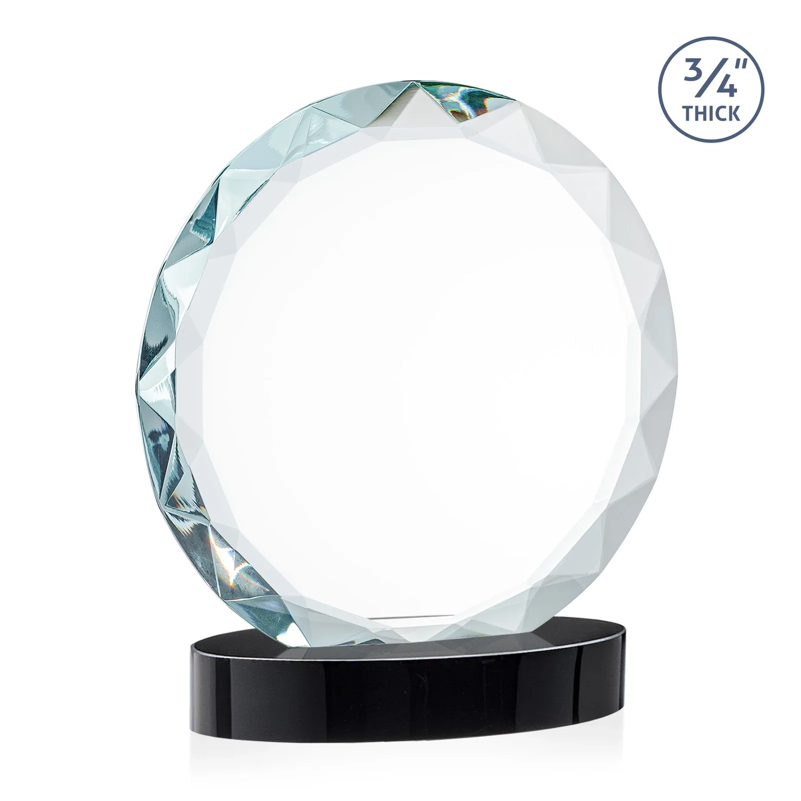 Promotional Starfire Crystal Award With Gemstone Facets on an Oval Crystal Base, awards, with your logo for safety achievement programs