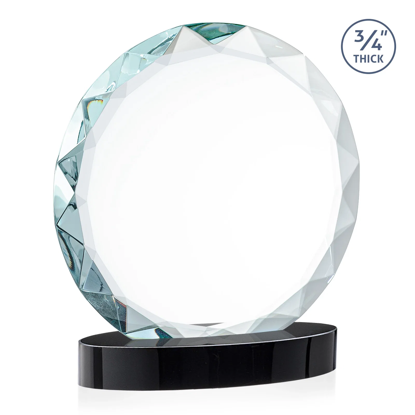 Promotional Starfire Crystal Award With Gemstone Facets on an Oval Crystal Base, awards, with your logo for volunteer appreciation