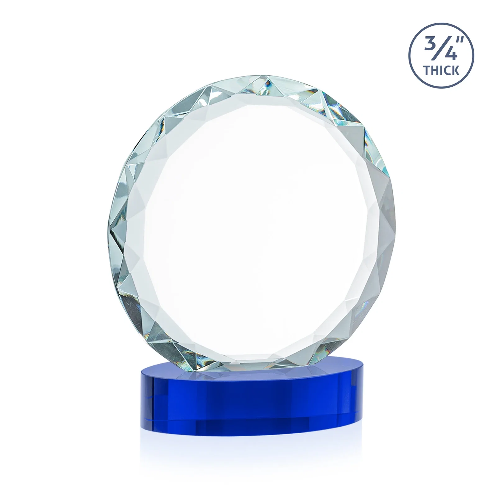 Promotional Starfire Crystal Award With Gemstone Facets on an Oval Crystal Base, awards, with your logo for company anniversary events