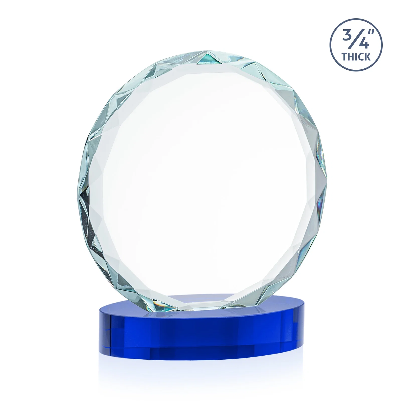 Branded Starfire Crystal Award With Gemstone Facets on an Oval Crystal Base, awards, with your logo for employee recognition