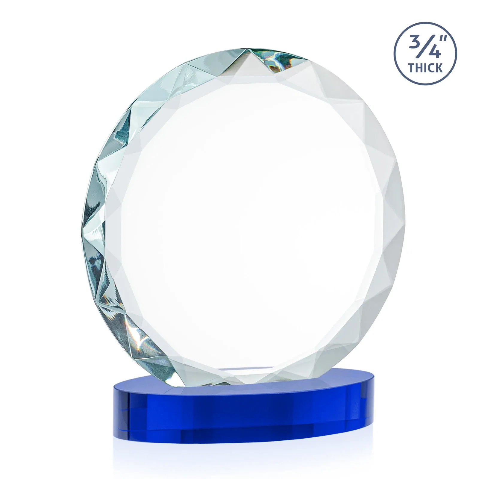 Branded Starfire Crystal Award With Gemstone Facets on an Oval Crystal Base, awards, with your logo for corporate award ceremonies