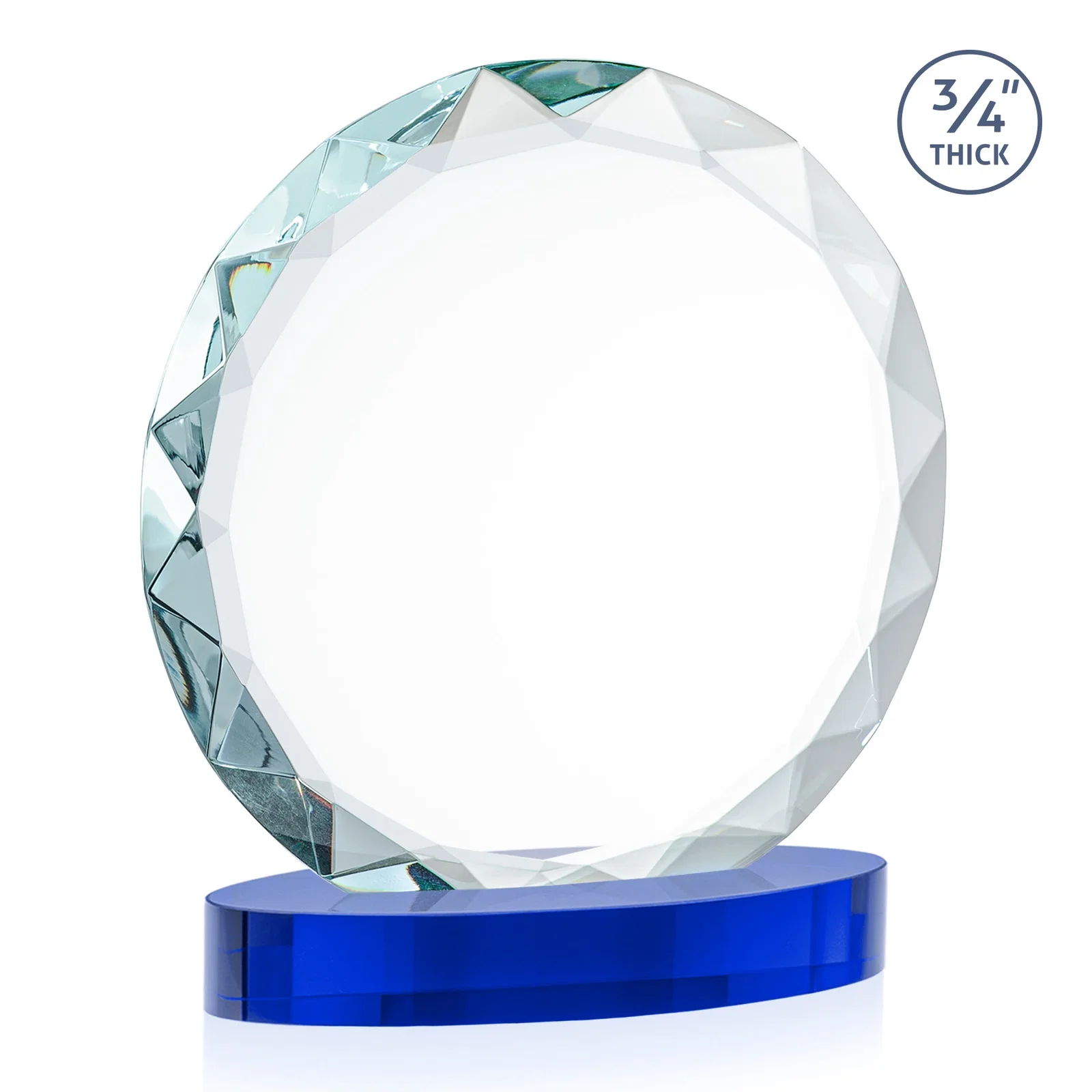 Branded Starfire Crystal Award With Gemstone Facets on an Oval Crystal Base, awards, with your logo for service anniversary gifts