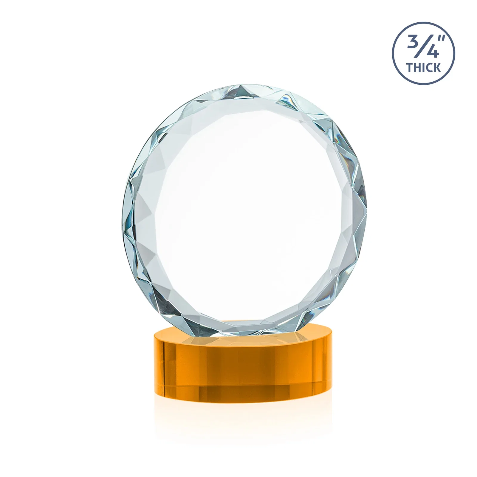 Branded Starfire Crystal Award With Gemstone Facets on an Oval Crystal Base, awards, with your logo for sales achievement awards