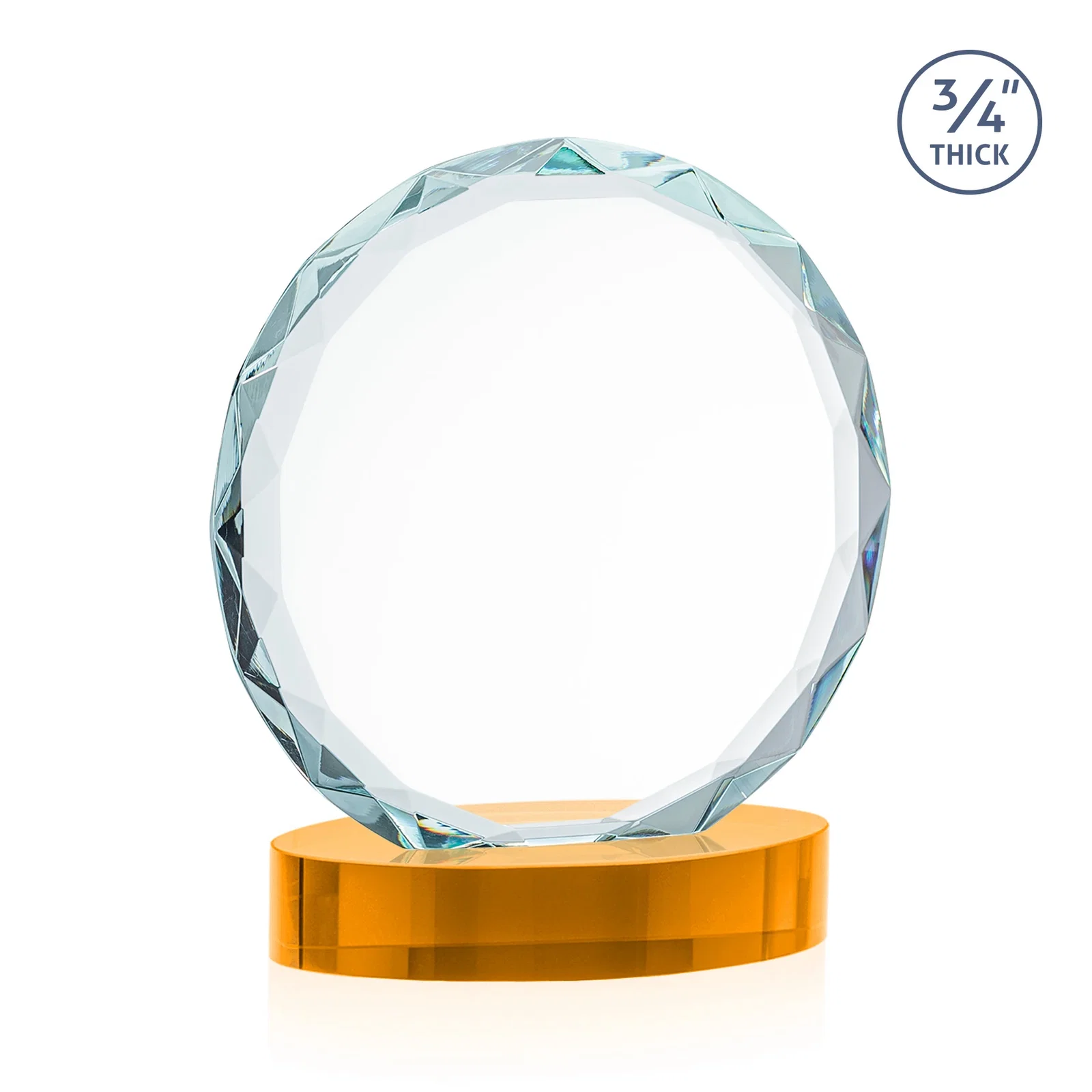 Branded Starfire Crystal Award With Gemstone Facets on an Oval Crystal Base, awards, with your logo for team milestone celebrations