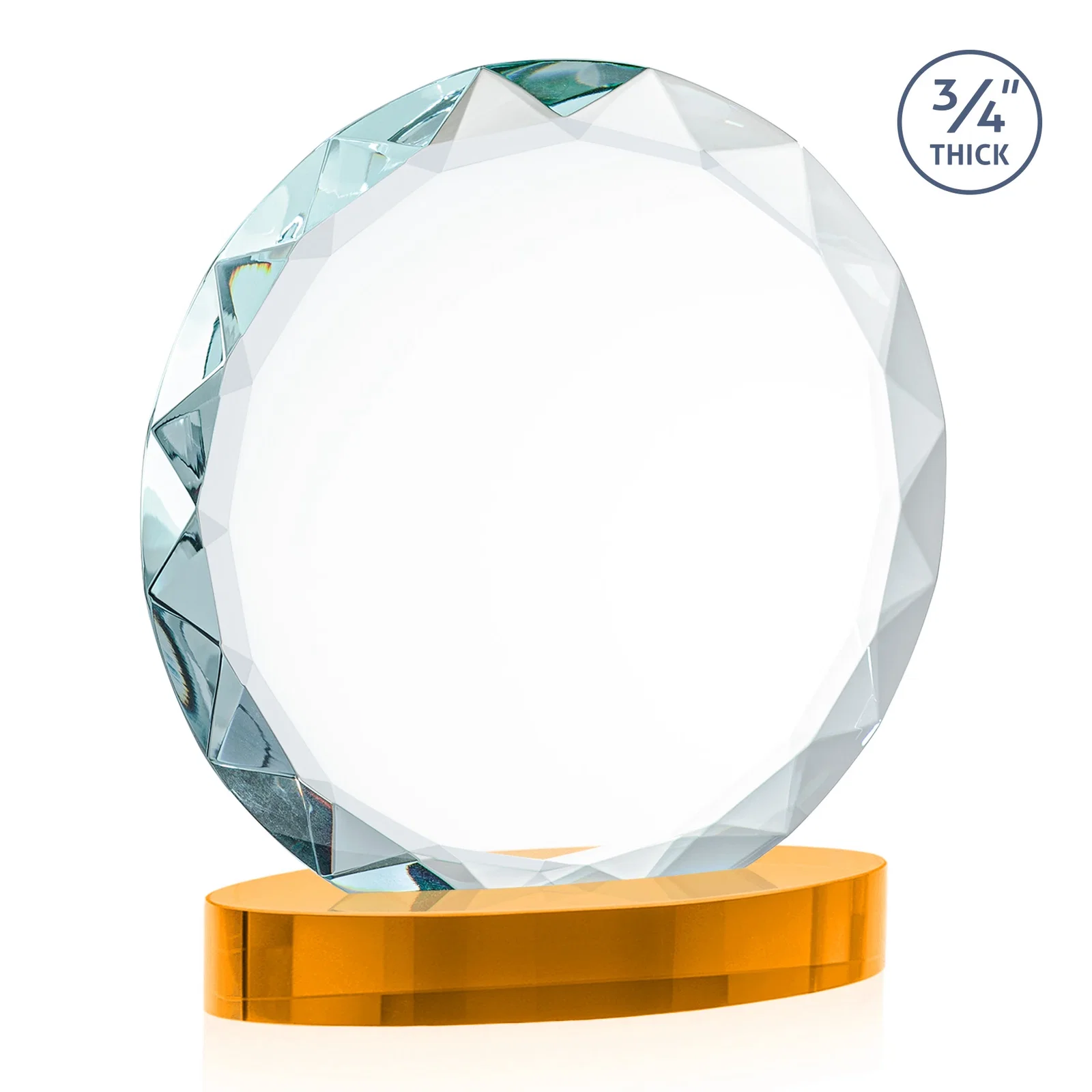 Branded Starfire Crystal Award With Gemstone Facets on an Oval Crystal Base, awards, with your logo for graduation ceremonies