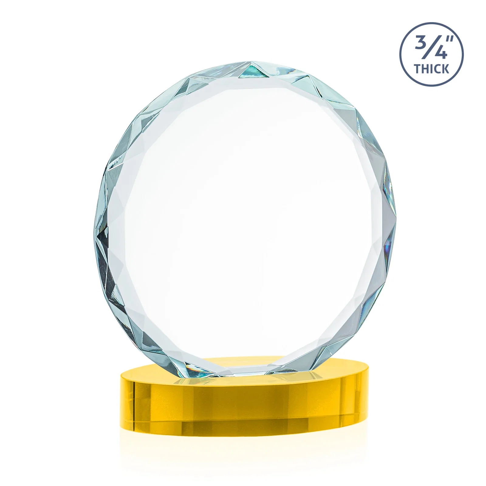 Branded Starfire Crystal Award With Gemstone Facets on an Oval Crystal Base, awards, with your logo for dealer and partner awards