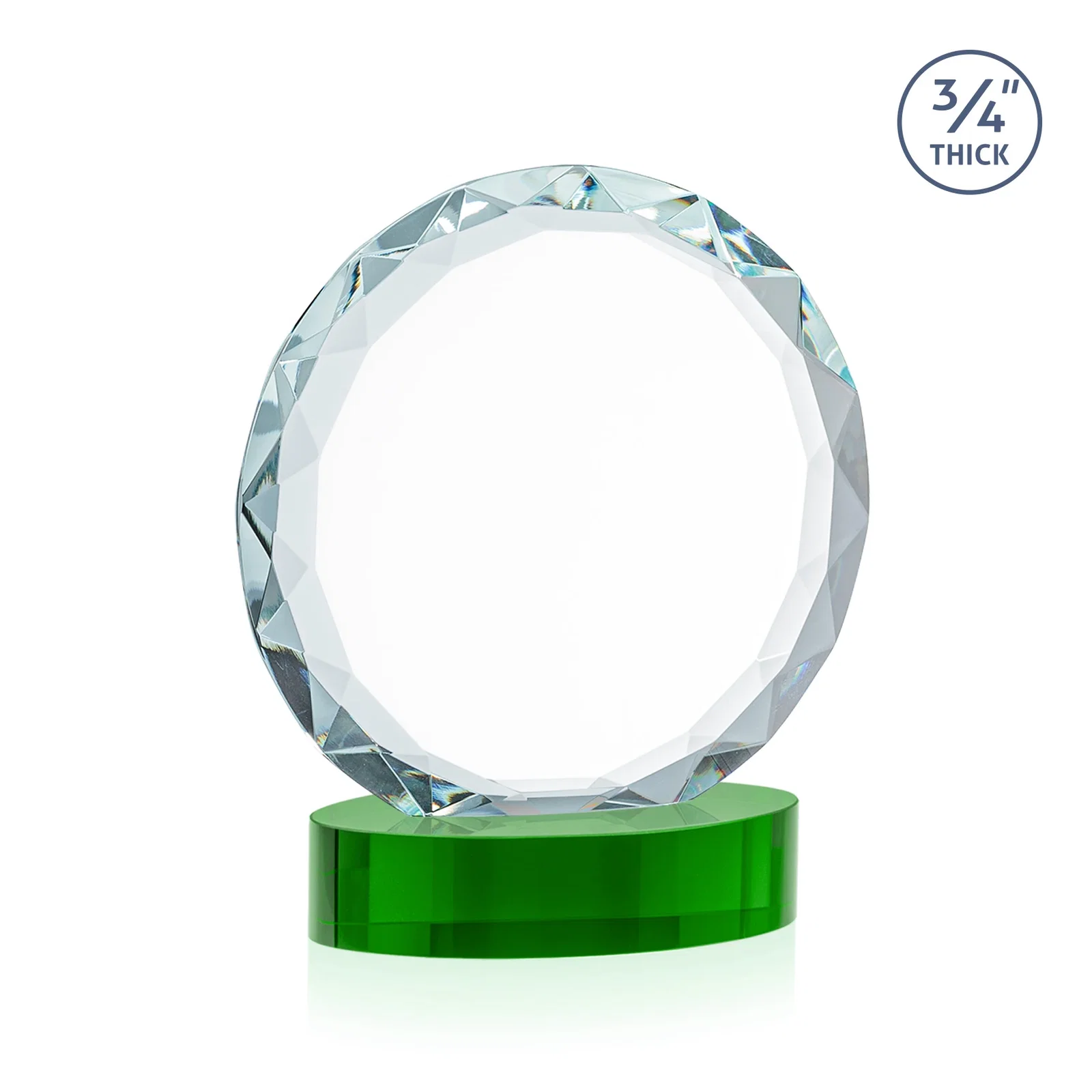 Custom printed Starfire Crystal Award With Gemstone Facets on an Oval Crystal Base, awards, with your logo for service anniversary gifts