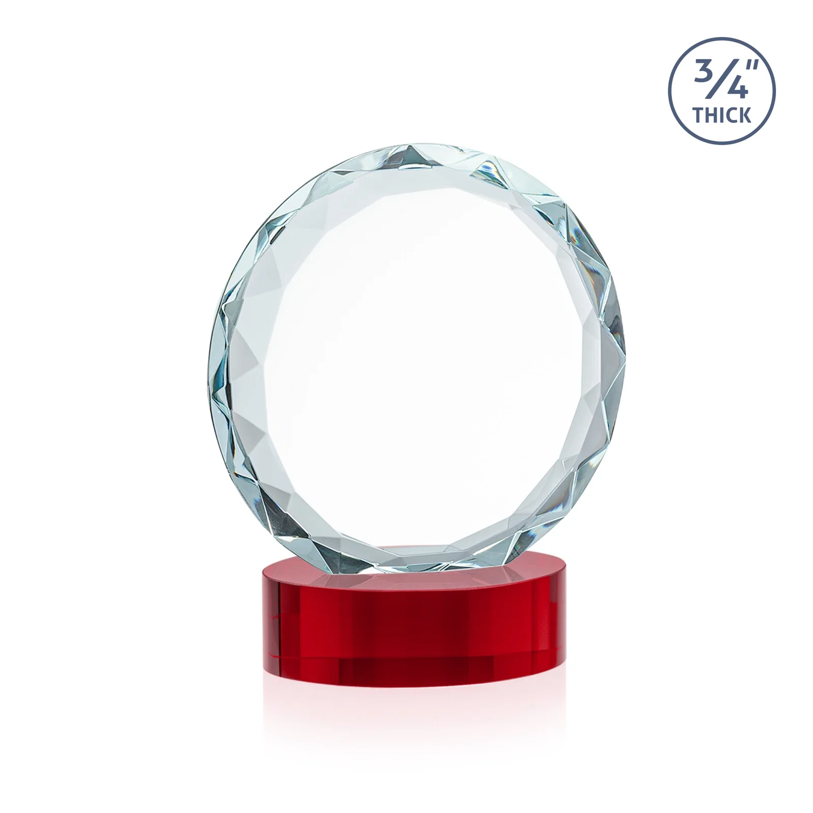 Custom printed Starfire Crystal Award With Gemstone Facets on an Oval Crystal Base, awards, with your logo for donor appreciation