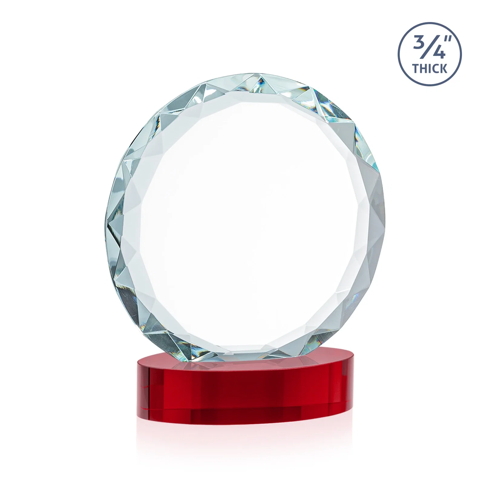Custom printed Starfire Crystal Award With Gemstone Facets on an Oval Crystal Base, awards, with your logo for graduation ceremonies