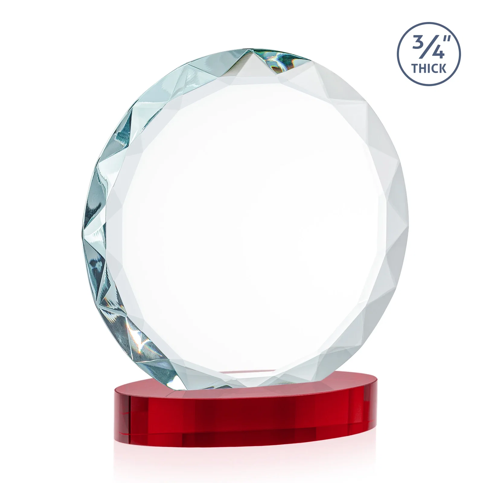 Custom printed Starfire Crystal Award With Gemstone Facets on an Oval Crystal Base, awards, with your logo for volunteer appreciation