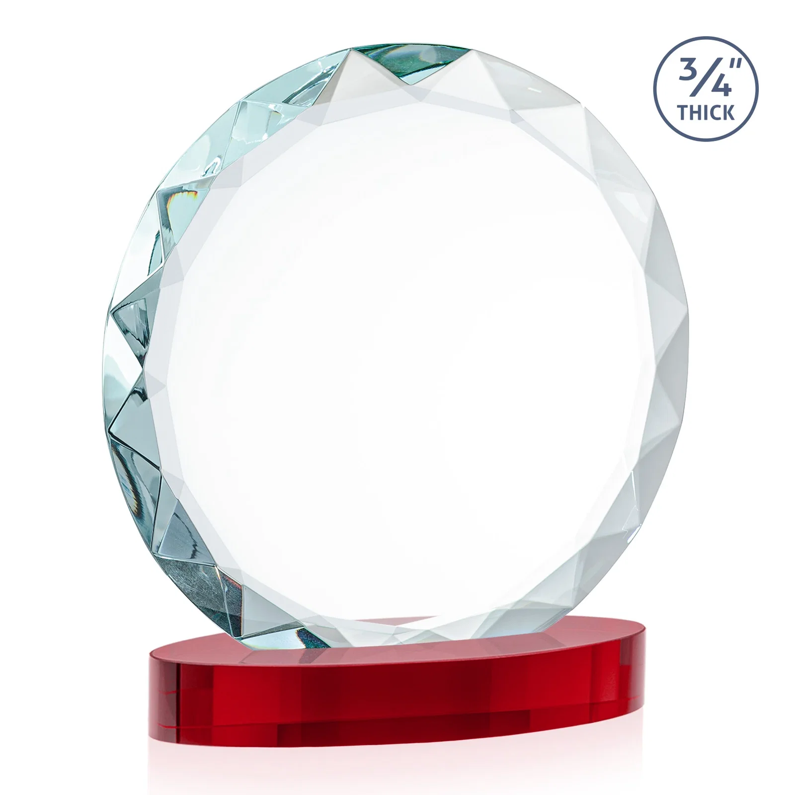Custom printed Starfire Crystal Award With Gemstone Facets on an Oval Crystal Base, awards, with your logo for dealer and partner awards