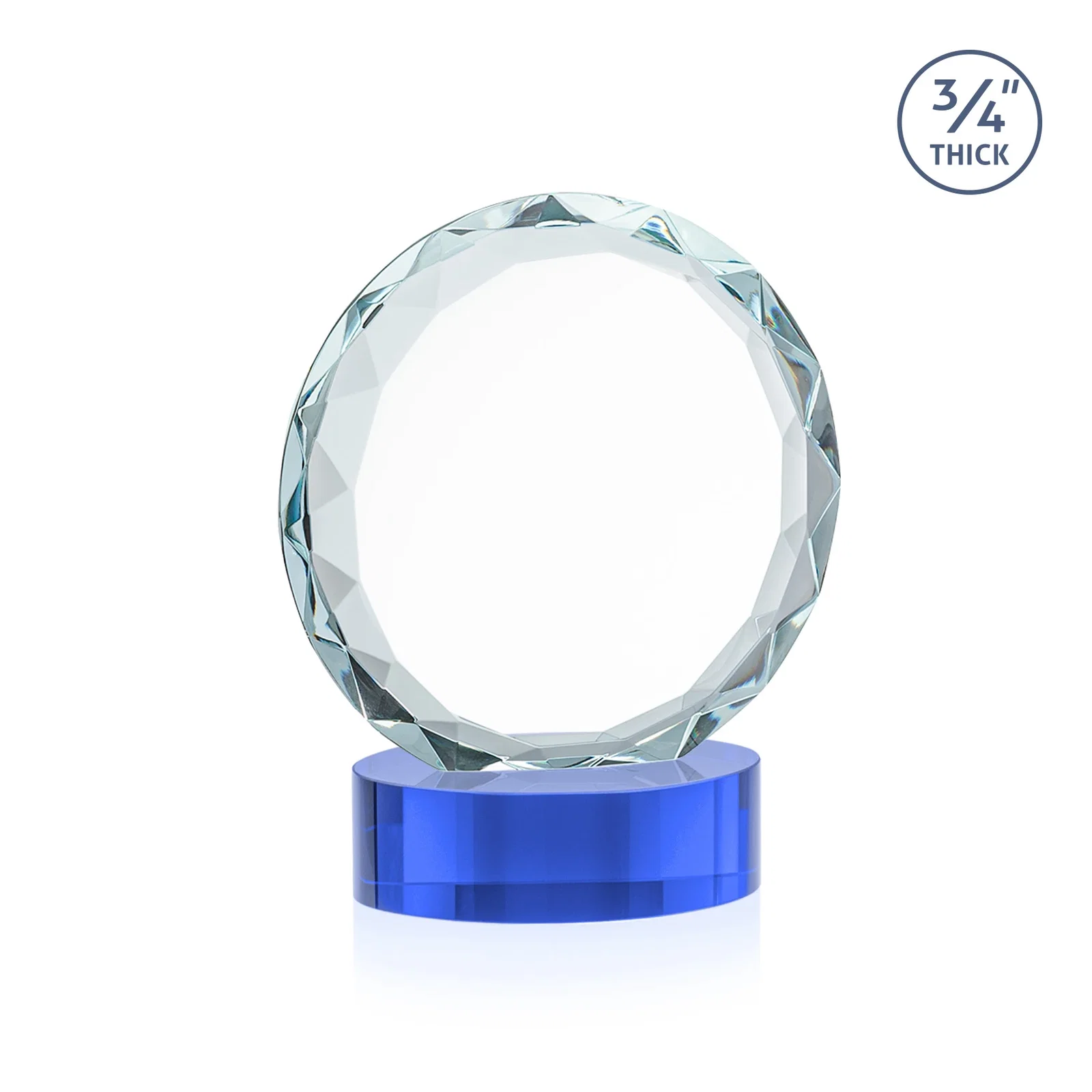 Custom printed Starfire Crystal Award With Gemstone Facets on an Oval Crystal Base, awards, with your logo for company anniversary events