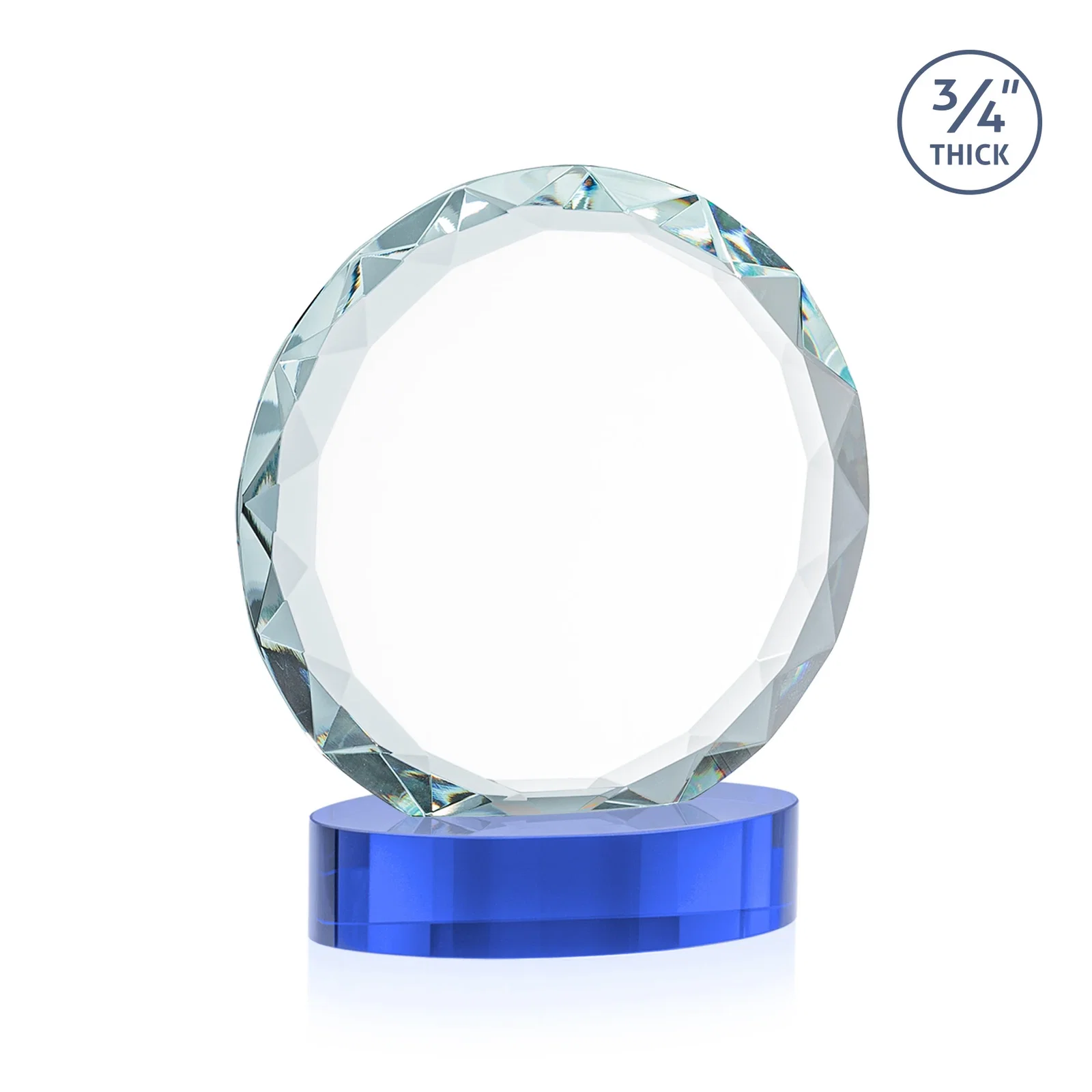Customized Starfire Crystal Award With Gemstone Facets on an Oval Crystal Base, awards, with your logo for employee recognition