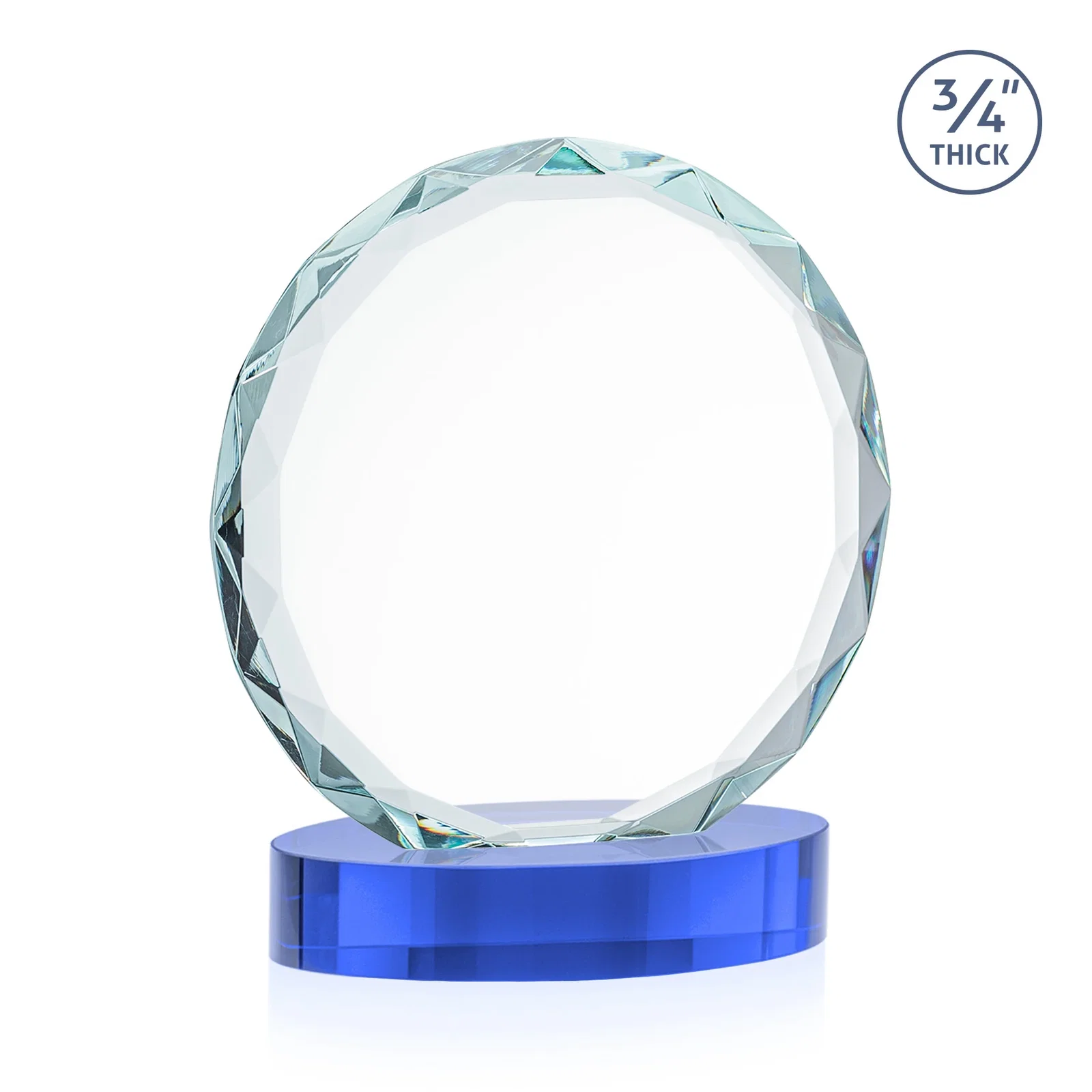 Customized Starfire Crystal Award With Gemstone Facets on an Oval Crystal Base, awards, with your logo for corporate award ceremonies