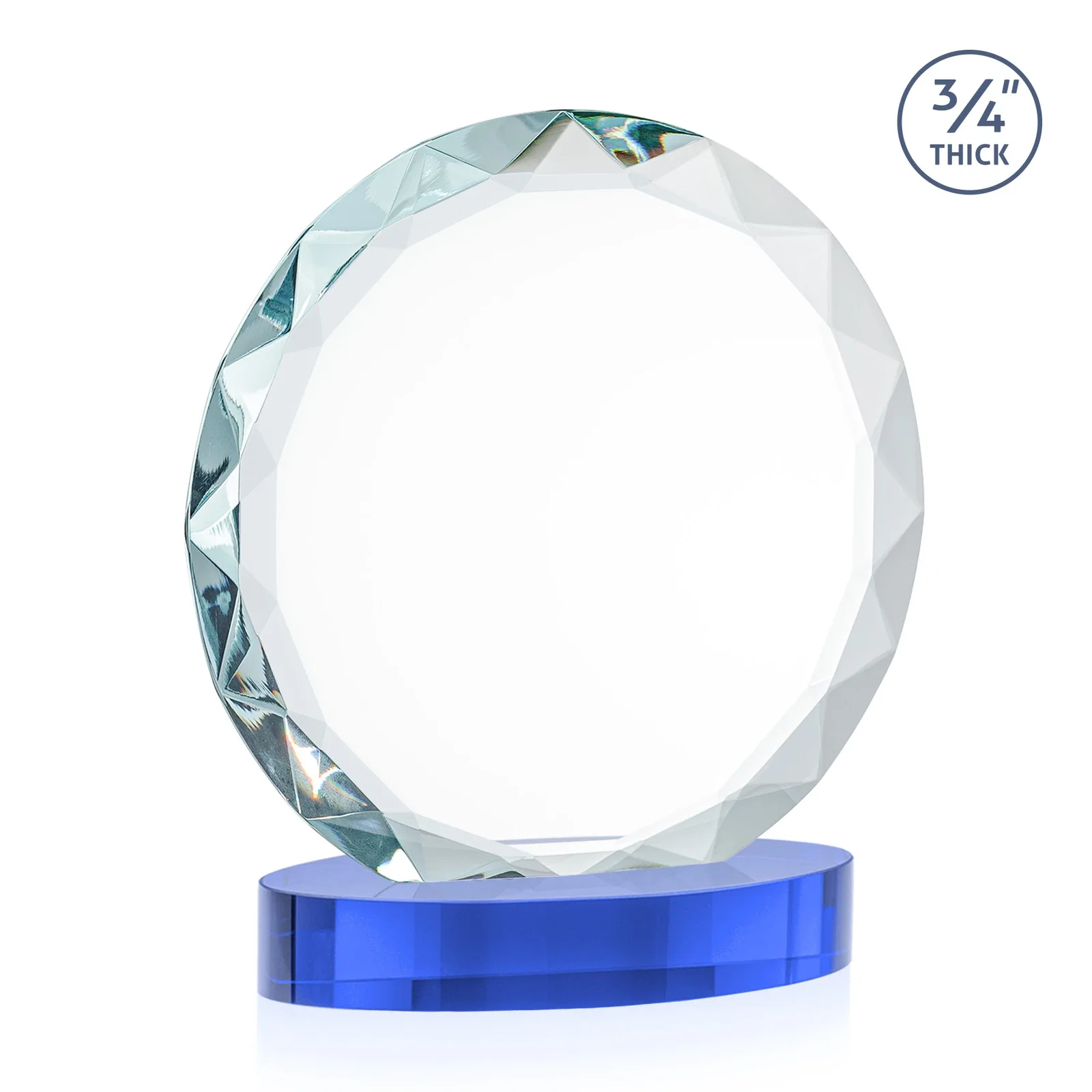 Customized Starfire Crystal Award With Gemstone Facets on an Oval Crystal Base, awards, with your logo for service anniversary gifts