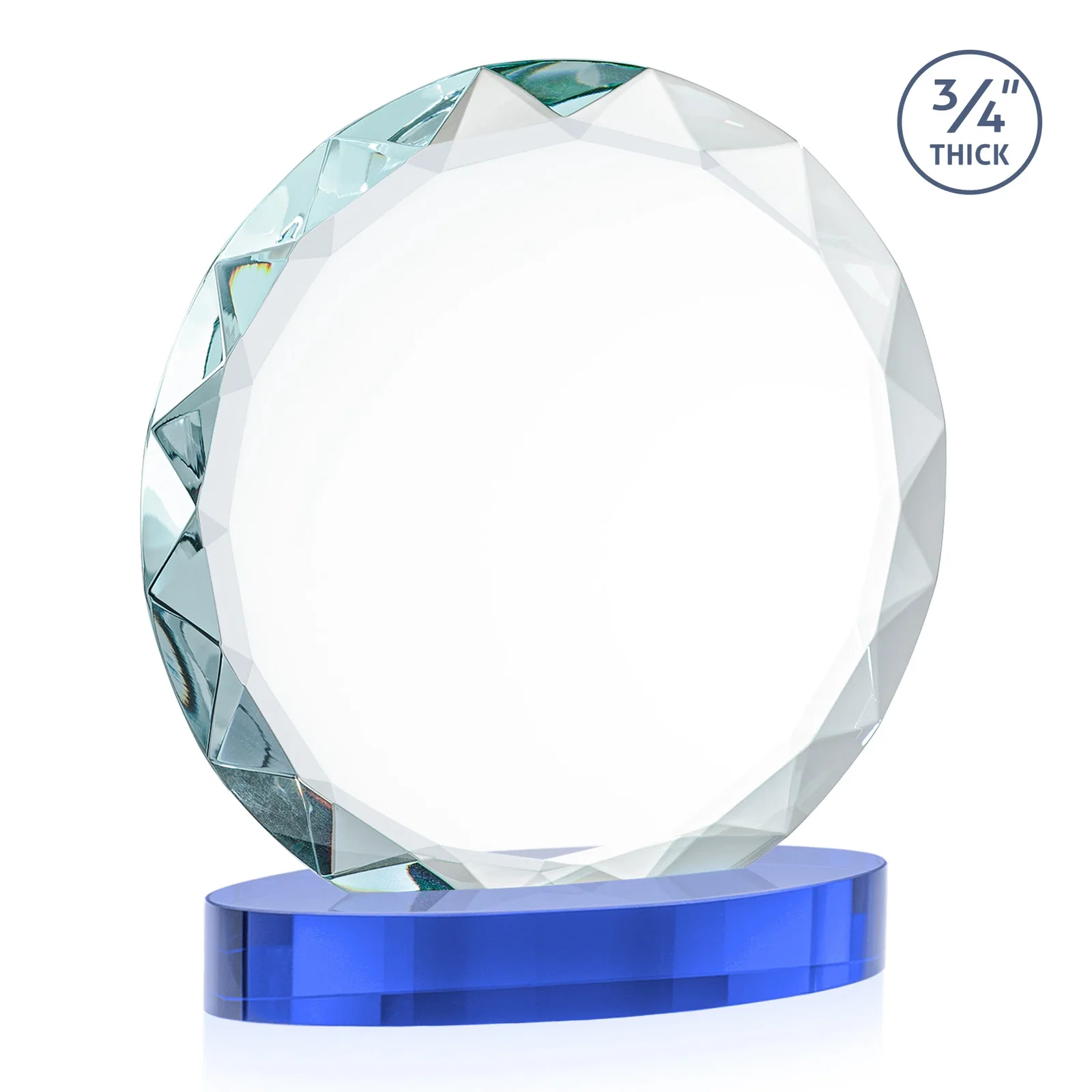 Customized Starfire Crystal Award With Gemstone Facets on an Oval Crystal Base, awards, with your logo for sales achievement awards