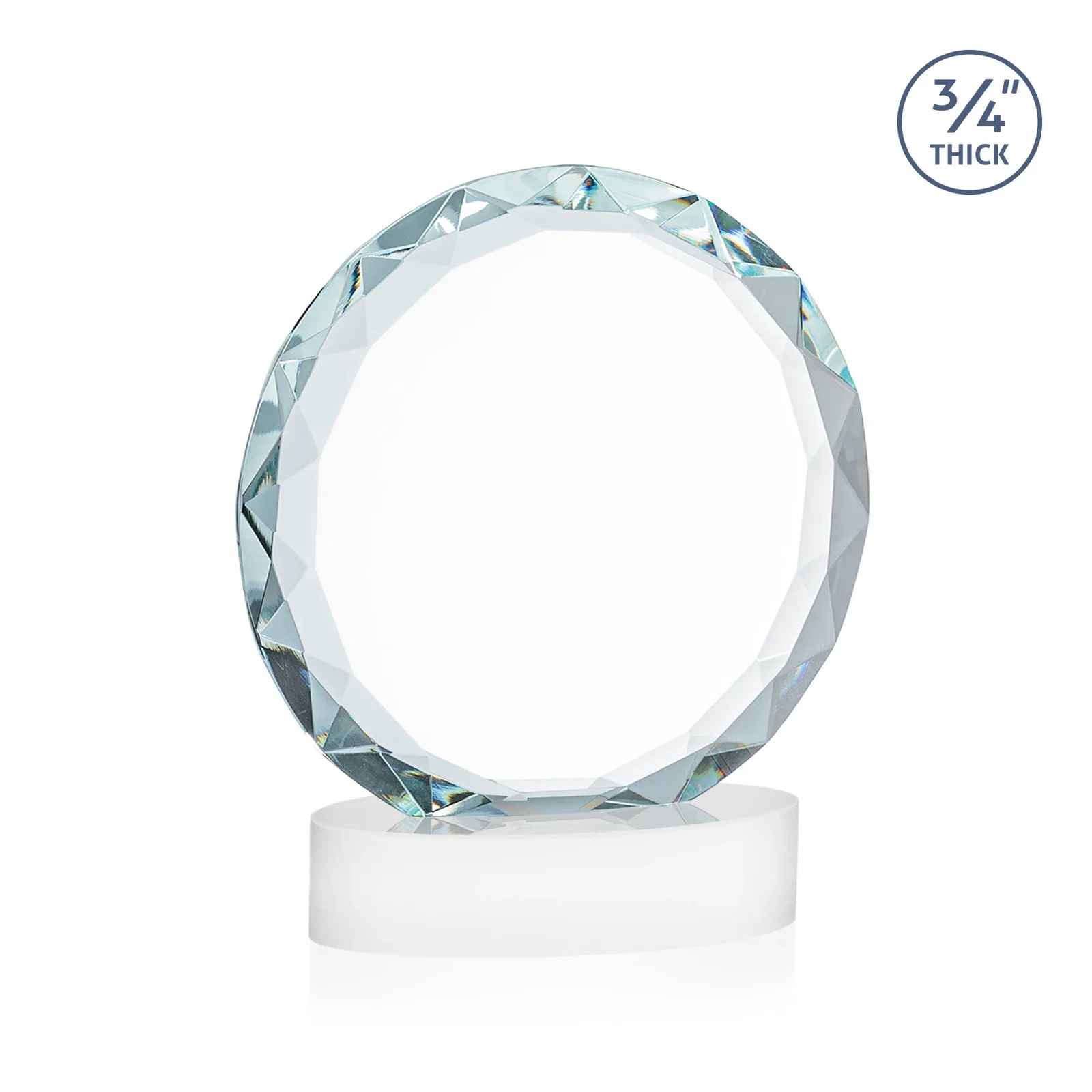 Customized Starfire Crystal Award With Gemstone Facets on an Oval Crystal Base, awards, with your logo for team milestone celebrations