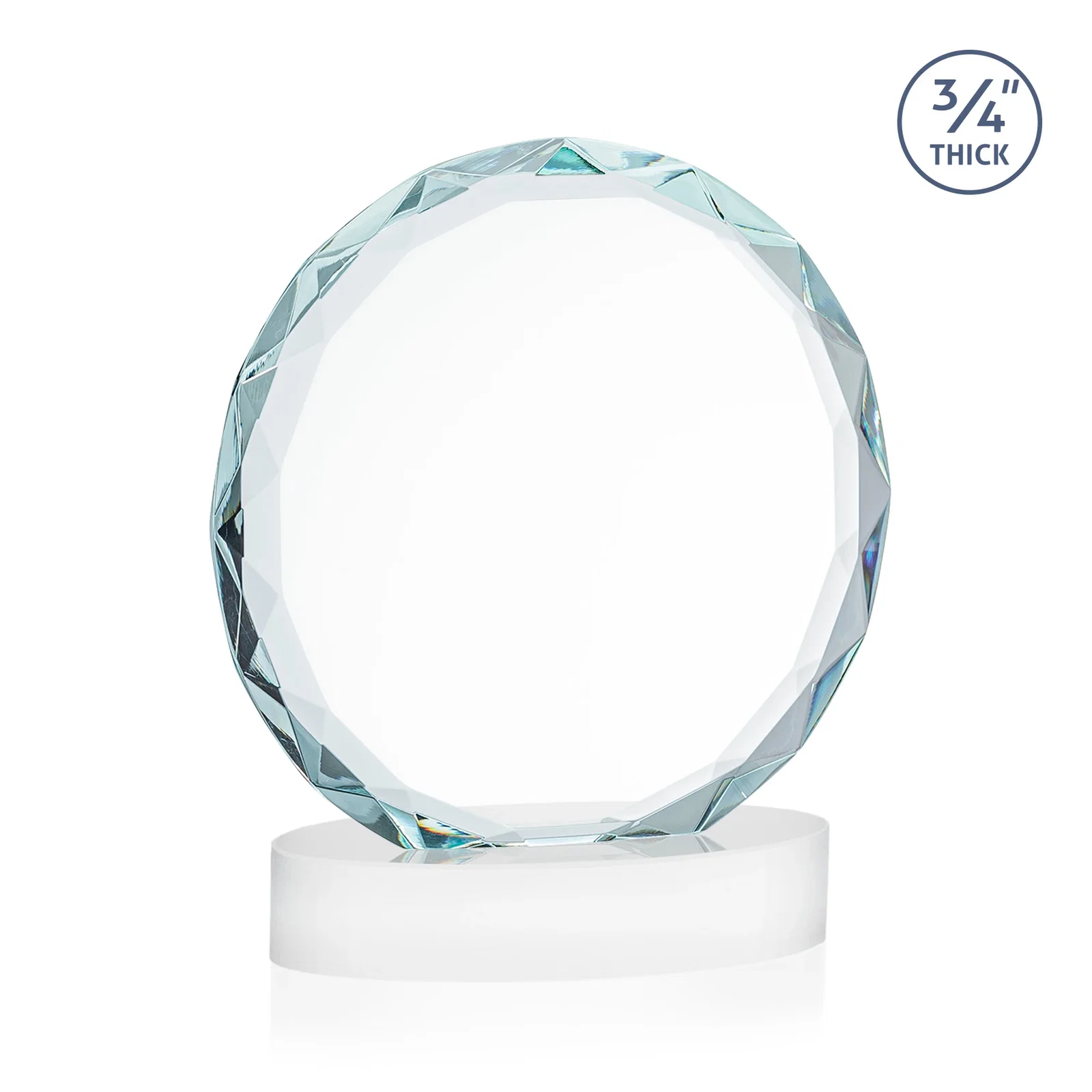 Customized Starfire Crystal Award With Gemstone Facets on an Oval Crystal Base, awards, with your logo for donor appreciation