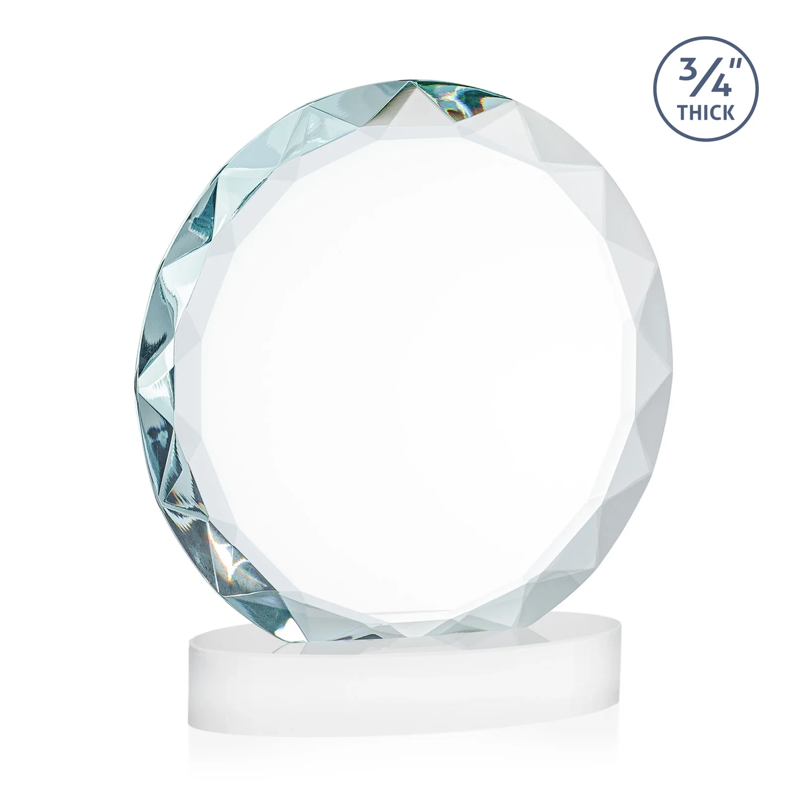 Customized Starfire Crystal Award With Gemstone Facets on an Oval Crystal Base, awards, with your logo for graduation ceremonies