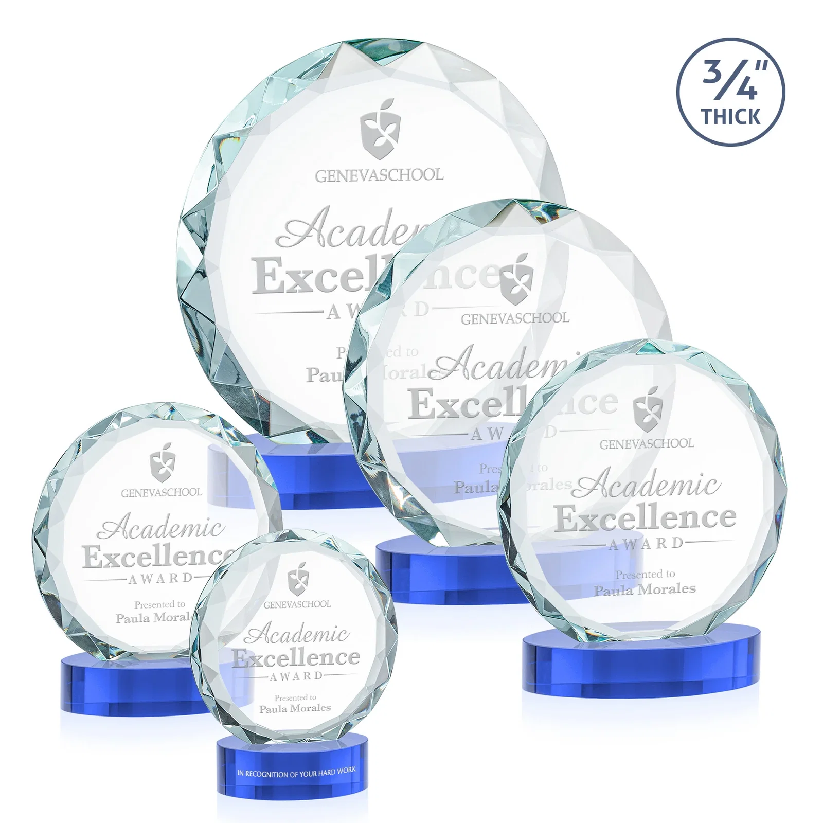 Customized Starfire Crystal Award With Gemstone Facets on an Oval Crystal Base, awards for employee recognition