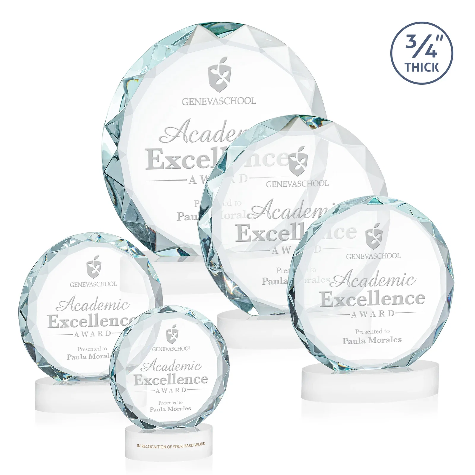 Customized Starfire Crystal Award With Gemstone Facets on an Oval Crystal Base, awards for donor appreciation