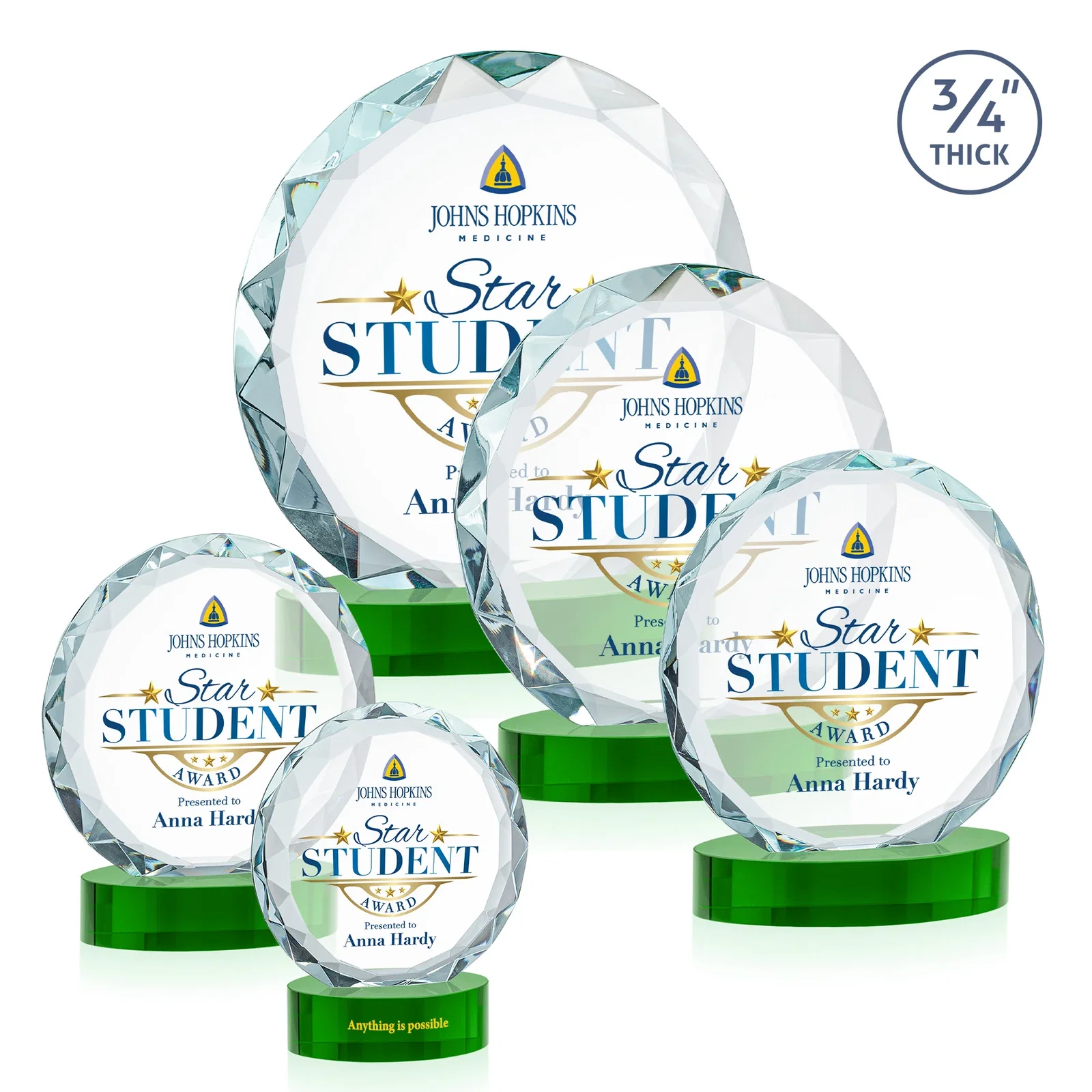 Custom Starfire Crystal Award With Gemstone Facets on an Oval Crystal Base, awards, with your logo for employee recognition