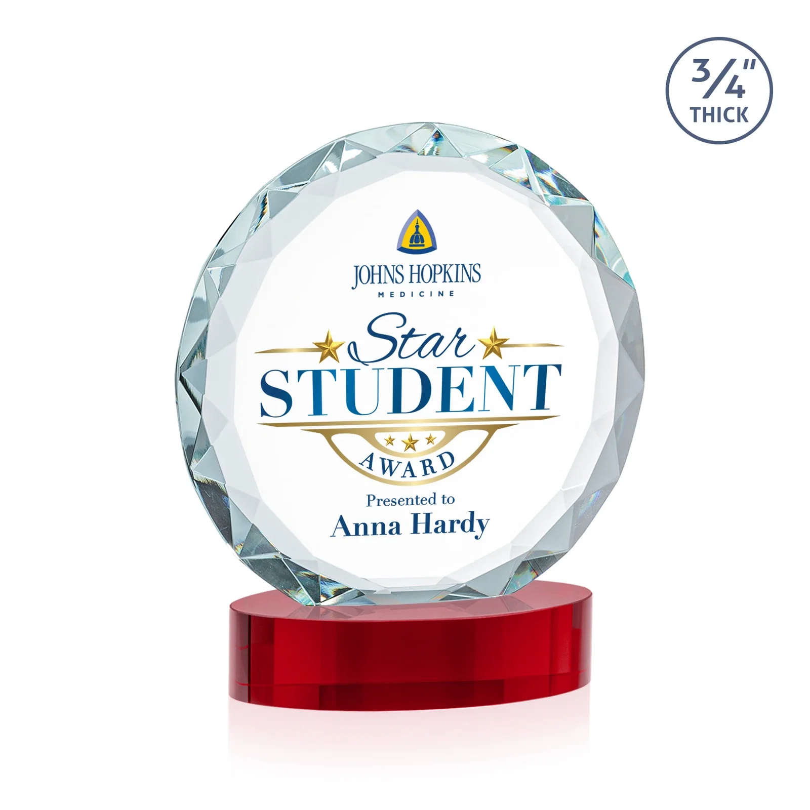 Custom Starfire Crystal Award With Gemstone Facets on an Oval Crystal Base, awards, with your logo for safety achievement programs