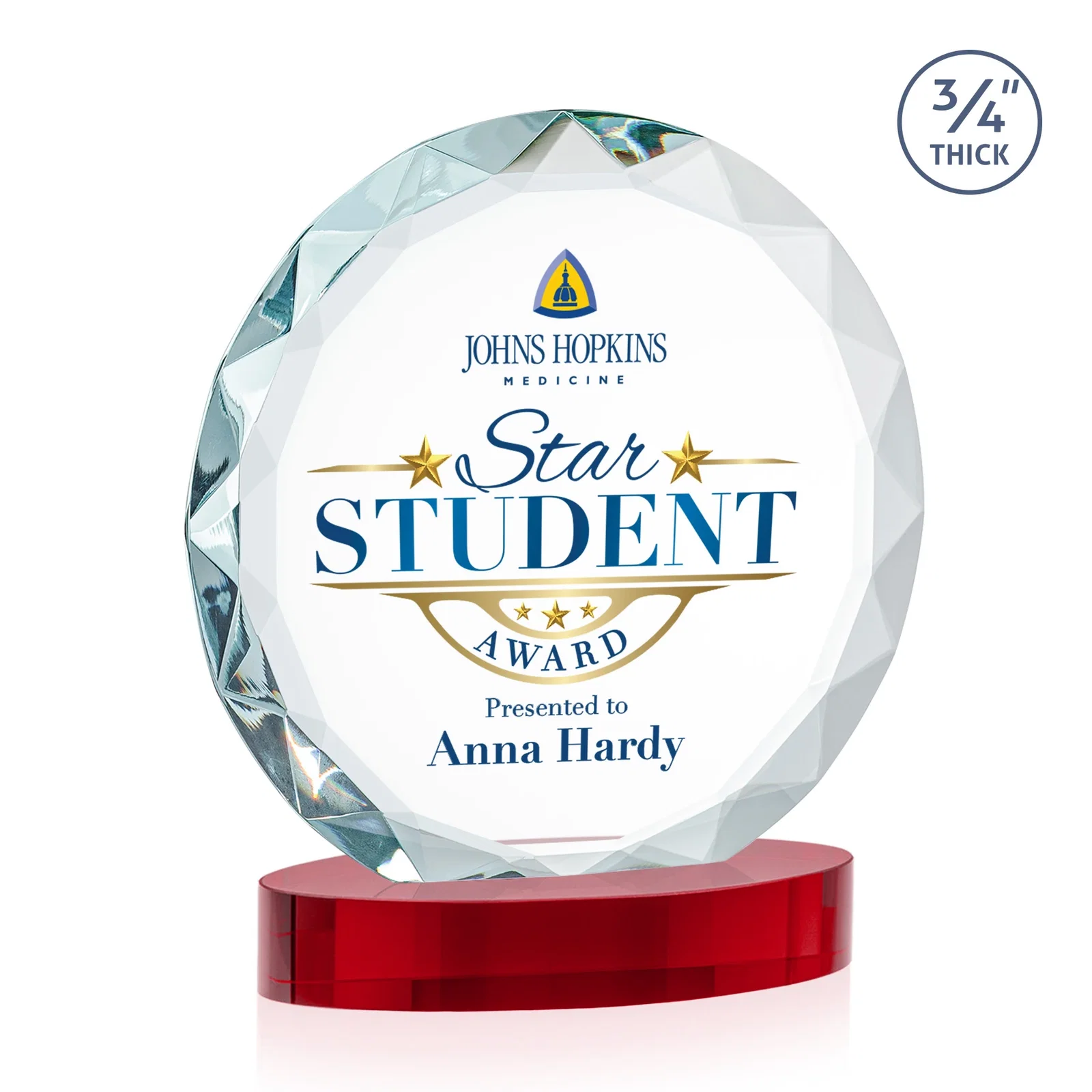 Custom Starfire Crystal Award With Gemstone Facets on an Oval Crystal Base, awards, with your logo for dealer and partner awards