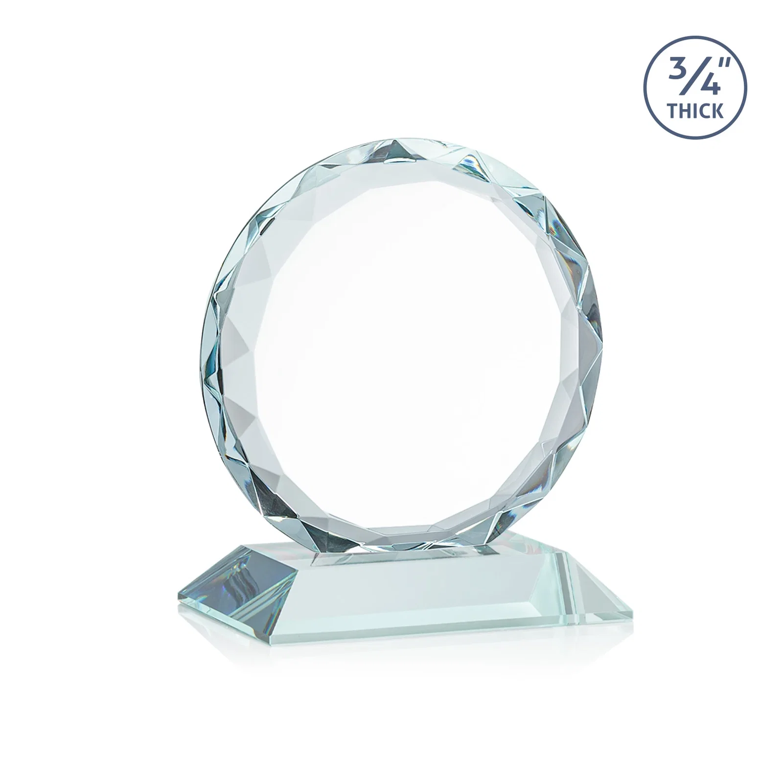 Promotional Starfire Crystal Award With Gemstone Facets on a Wood or Crystal Base, with your logo for company anniversary events