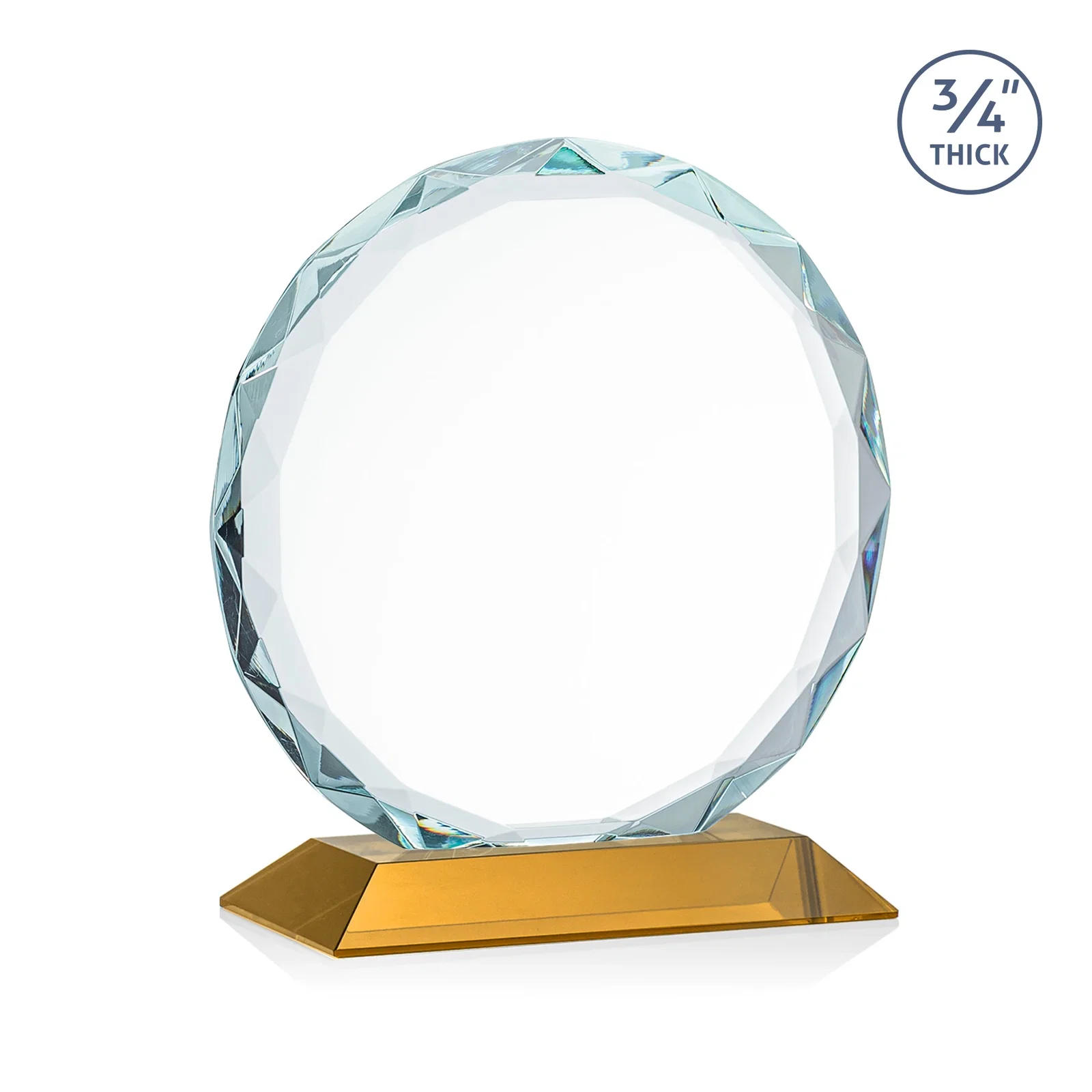 Branded Starfire Crystal Award With Gemstone Facets on a Wood or Crystal Base, with your logo for dealer and partner awards