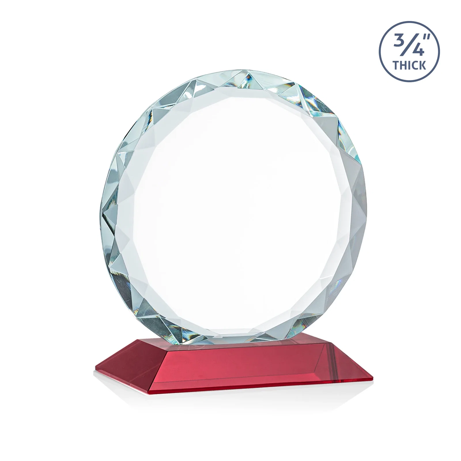 Customized Starfire Crystal Award With Gemstone Facets on a Wood or Crystal Base, with your logo for corporate award ceremonies