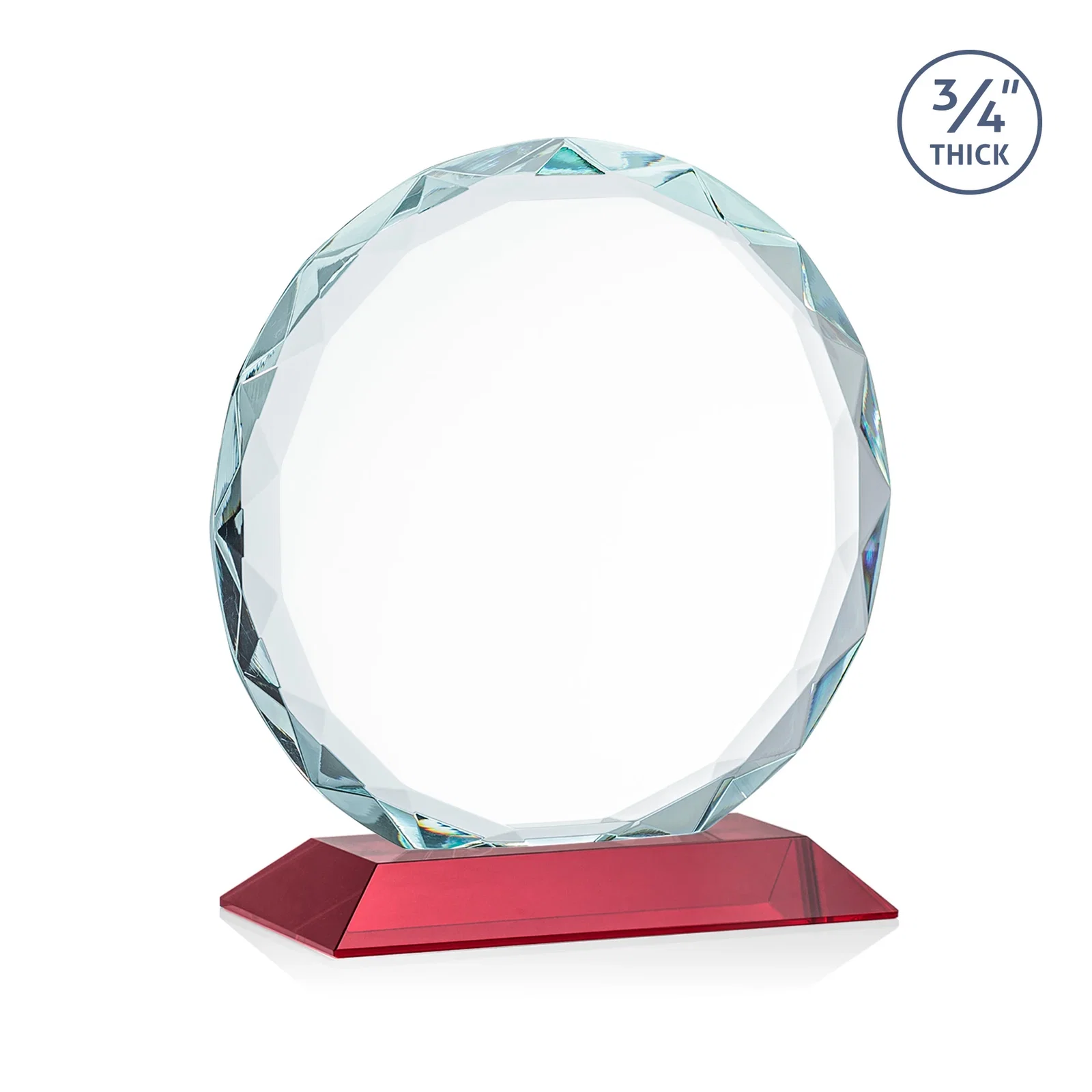 Customized Starfire Crystal Award With Gemstone Facets on a Wood or Crystal Base, with your logo for service anniversary gifts