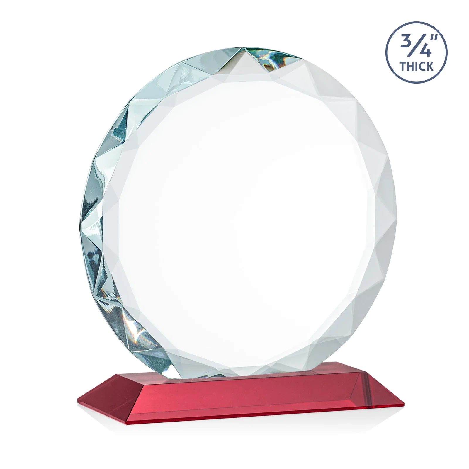 Customized Starfire Crystal Award With Gemstone Facets on a Wood or Crystal Base, with your logo for sales achievement awards