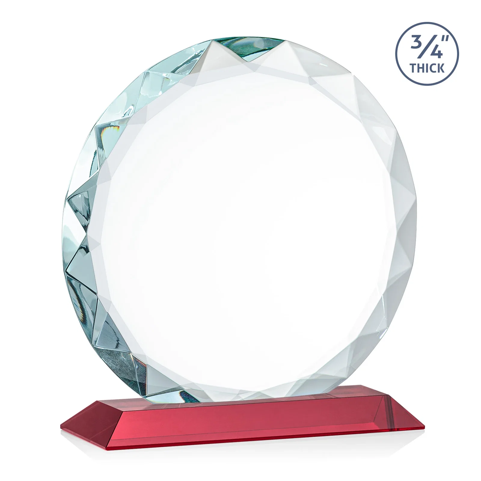 Customized Starfire Crystal Award With Gemstone Facets on a Wood or Crystal Base, with your logo for retirement presentations