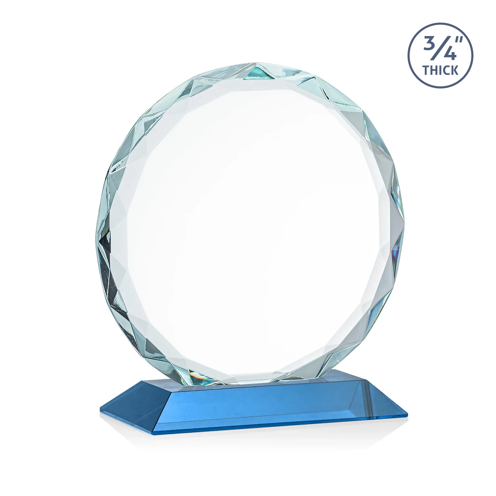 Customized Starfire Crystal Award With Gemstone Facets on a Wood or Crystal Base, with your logo for donor appreciation