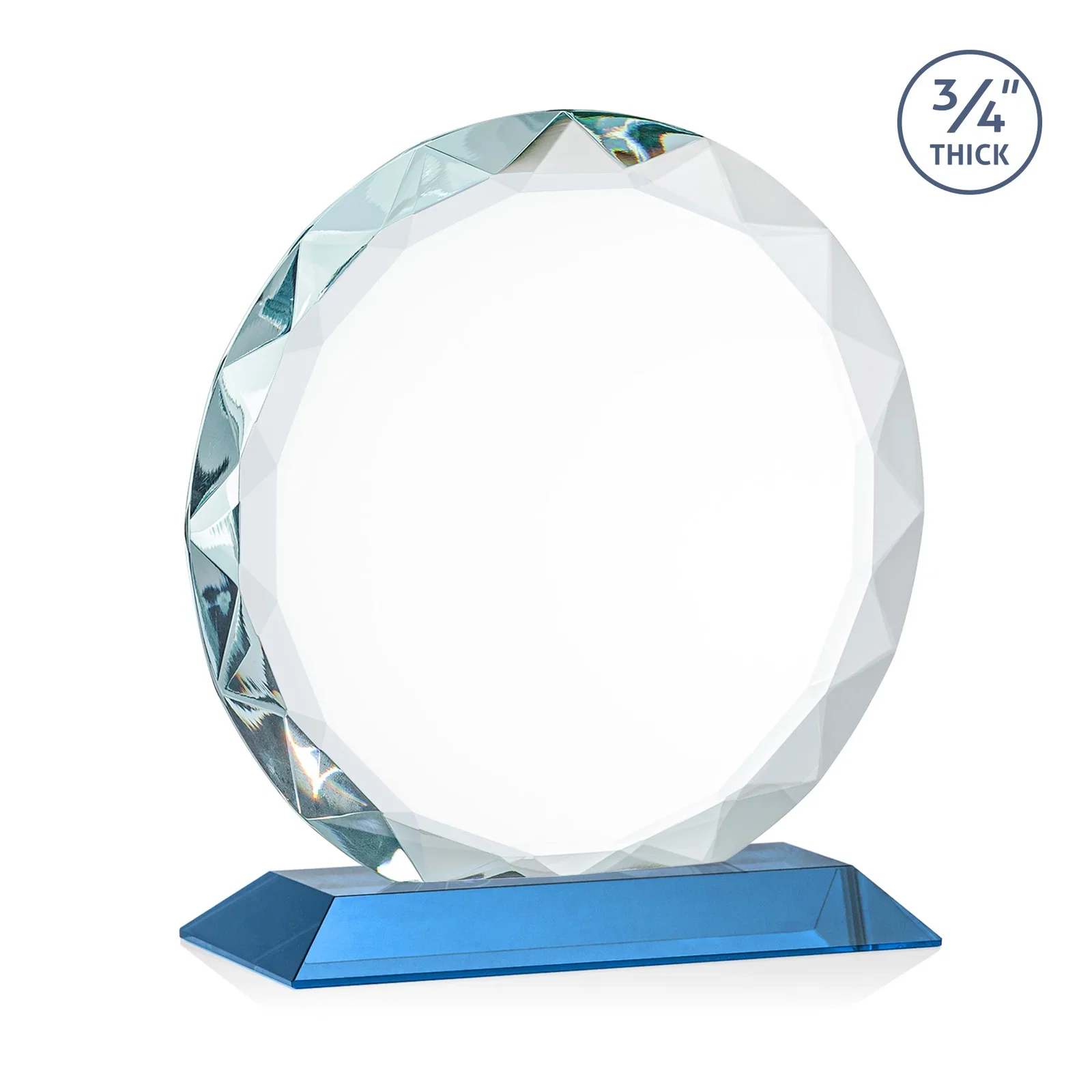 Customized Starfire Crystal Award With Gemstone Facets on a Wood or Crystal Base, with your logo for graduation ceremonies