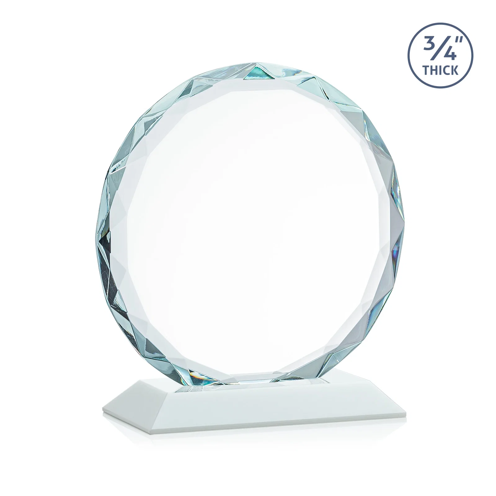 Customized Starfire Crystal Award With Gemstone Facets on a Wood or Crystal Base, with your logo for dealer and partner awards