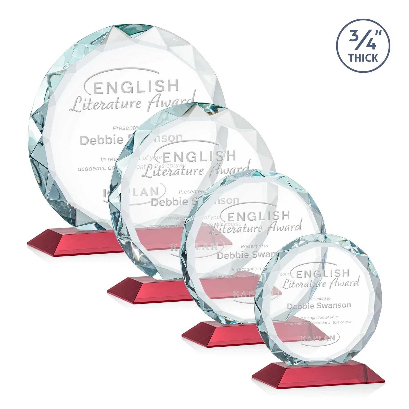 Promotional Starfire Crystal Award With Gemstone Facets on a Wood or Crystal Base for volunteer appreciation