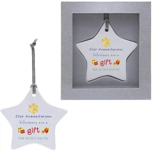 Custom Printed Ceramic Ornament — view 2