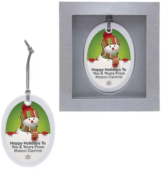 Custom Printed Ceramic Ornament — view 3
