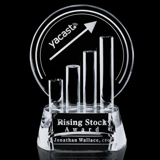 Custom Sculpted Optical Crystal Round Award Cast From a Single Block, awards for employee recognition