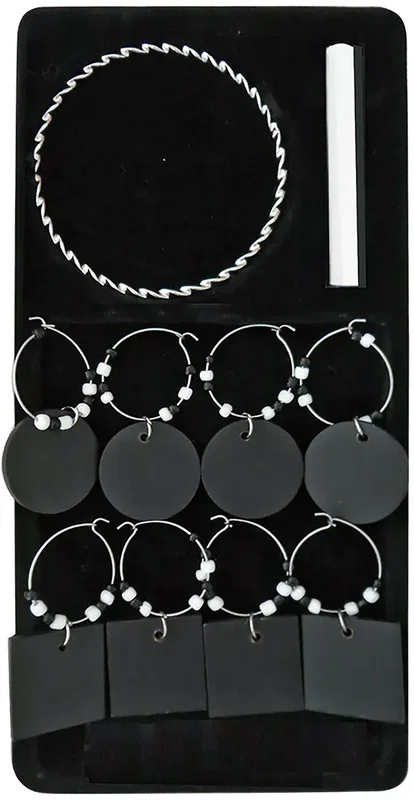 Personalized Chalkboard Wine Charms Set- 8 Charms with Chalk — view 3