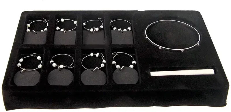 Personalized Chalkboard Wine Charms Set- 8 Charms with Chalk — view 4
