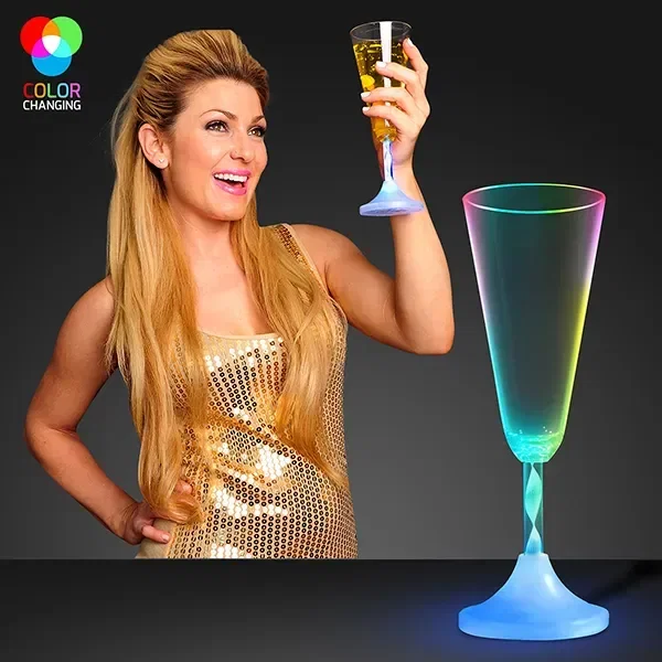 Champagne LED Spiral Stem Glass — view 2