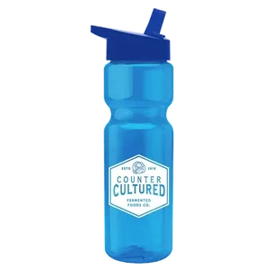 Custom Branded 28 oz. Transparent Bottle - Flip Straw Lid